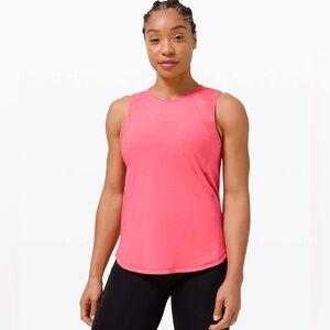 Lululemon sculpt tank top guava pink size 2 mesh breathable running gym